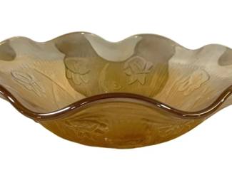 4894 - Jeannette Iris & Herringbone Carnival Bowl (Description): 3.5 x 12