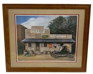 6507 - Framed Print "Ward's Store" signed & numbered (Description): #54/1000 27 x 23