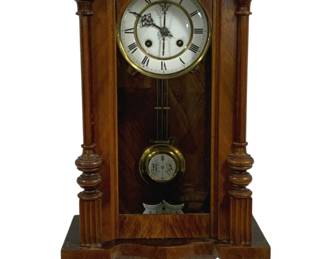 4271 - Antique Wall Clock w/ Key - 12 x 26 x 6