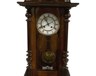 4269 - Antique Wall Clock w/ Key - 31 x 12 x 7.5