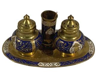 4415 - 4pc Thailand Brass Condiment Set - 5 x 3 x 2