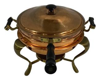 5164 - Brass/Copper Fondue Chafing Dish - 11 x 16