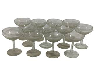 5321 - 12 Vintage Glass Sherbets 4.75"
