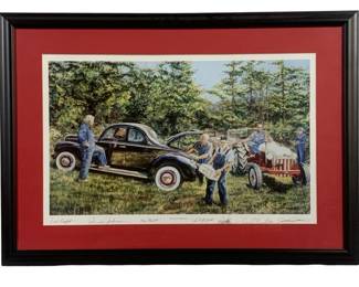 6040 - "Junior and the Rumfelt Boys" Framed Signed (Description): Print #1500/1500 37 x 27