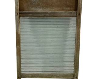 5347 - Vintage Glass Laundry Washboard - 23 x 12.5