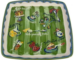 5417 - Becky Denny Hand Made Serving Platter - 11 x 11 (Description): It's a Southern Thing