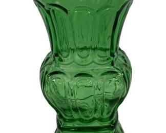5079 - Green Glass Vase - 7.75" Tall