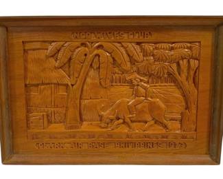 4327 - Carved Wood Serving Tray - 21 x 12
