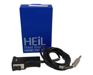 4470 - Heil Ham Radio Hand Switch in Box (Description): Used as is electric/electronic/mechanical item. No guarantee all components, untested.