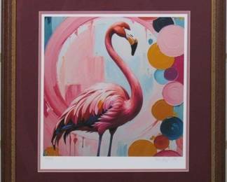 9115 - Pink Flamingo I by Van Gogh Limited (Description): 22.5 X 23.5