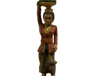 6583 - Carved Wood Statue - 32" Tall