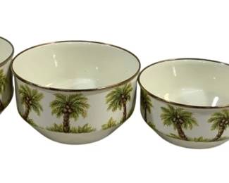 5714 - 4 Palm Grove Metal Mixing Bowls - 8.75" Biggest