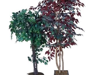 6442 - 2 Artificial Trees - 65 and 86 Inches Tall