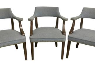 3029 - 3 Upholstered Office Chairs - 31 x 25 x 20