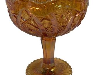 5278 - Carnival Glass Compote - 8 x 6.5