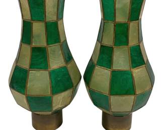 4199 - 2 Stained Glass Lampshades - 11 3/4" Tall
