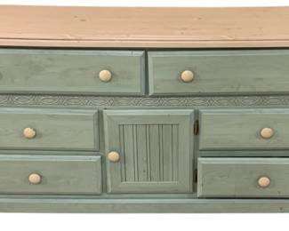 6426 - Painted Dresser - 34.5 x 62.5 x 18.5 (Description): as is - top has damage