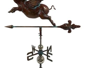 5229 - Flying Pig Copper Weathervane - 31 x 37 x 13.5