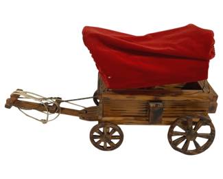 4395 - Wagon Lamp - 24 x 14 x 8.5 (Description): Missing Wheel Used as is electric/electronic/mechanical item. No guarantee all components, untested.