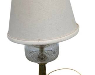 4992 - Vintage Glass Table Lamp w/ Marble Base - 17" (Description): Used as is electric/electronic/mechanical item. No guarantee all components, untested.