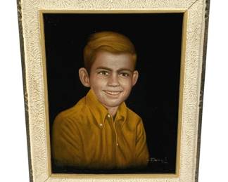 4312 - Framed Velvet Painting -Signed - 20 x 23.5