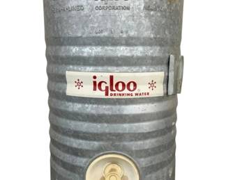 4808 - Vintage Galvanized Igloo Dispensing Cooler (Description): 20 x 12