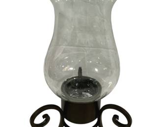 4348 - Glass Vase w/ Metal Base - 19.5 x 12