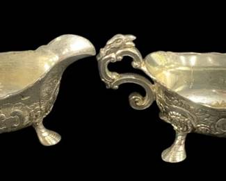 5650 - Corbell & Co Silver Plated Creamer and Sugar Boats
