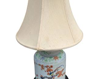 4990 - Vintage Chinese Porcelain Base Table Lamp (Description): 21.5" Tall Used as is electric/electronic/mechanical item. No guarantee all components, untested.