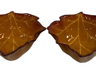 6581 - 2 Better Homes Maple Leaf Bowls - 10.5 x 12