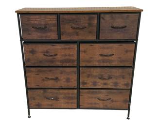4699 - 9 Drawer Wood/Metal Bin Chest - 39.5 x 12 x 40.5