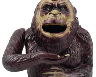 570 - Cast Iron Sasquatch Mechanical Bank 6"