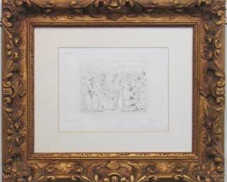9065 - Meeting of Abraham and Melchizedek 1816 Wood Cut (Description): Image 27 X 23.5