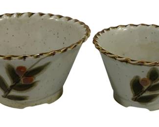 4024 - 2 Pottery Planters - 5 x 3, 6.5 x 3.5