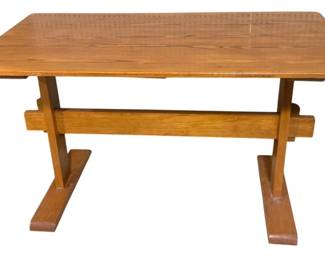 5337 - Solid Wood Rustic Trestle Dining Table (Description): 29.5 x 53.5 x 30
