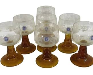 4261 - 7 Schott Z Wiesel Glasses - 4.5" Tall