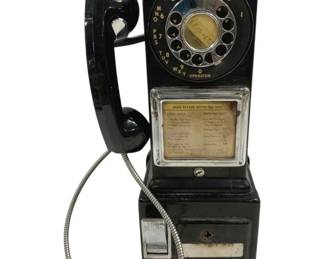 4277 - Vintage Rotary Dial Payphone - 18 x 6 x 6.5 (Description): Used as is electric/electronic/mechanical item. No guarantee all components, untested.