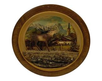4377 - Carved Wood Wall Art - 8" Round