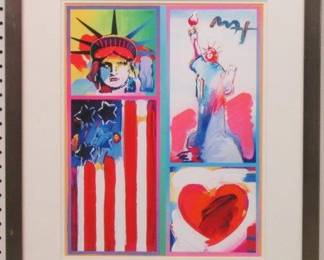 9002 - Patriotic Series Giclee by Peter Max (Description): 22 X 26