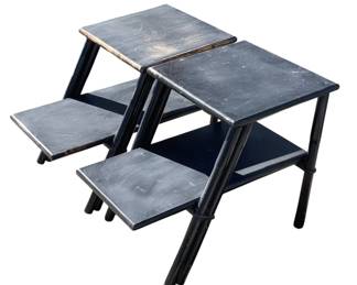5020 - 2 Painted Bamboo Style End Tables (Description): 24.5 x 15 x 18.5