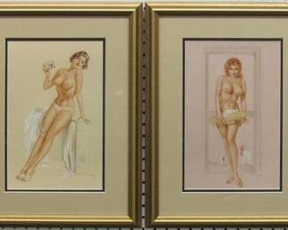 9075 - Set of 2 Pin Up Girls by Alberto Vargas (Description): 15 X 20