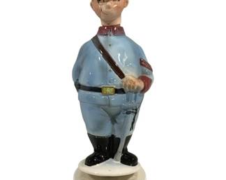 5396 - Musical Revolving Officer Decanter (Description): 12.5" Tall, As Is/Not Attached, plays "How Dry I Am" Used as is electric/electronic/mechanical item. No guarantee all components, untested.