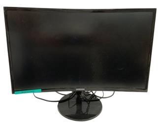 4843 - Curved Samsung Computer Monitor - 17 x 22 (Description): Used as is electric/electronic/mechanical item. No guarantee all components, untested.