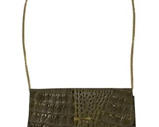 4164 - Vintage Clutch Handbag w/ Gold Toned Chain Strap
