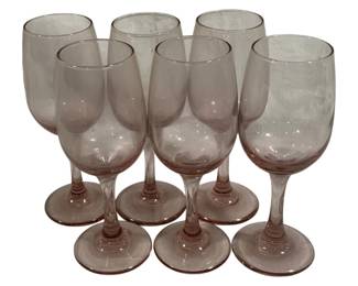 6061 - Set of 6 Plum Color Stemware 7.5"