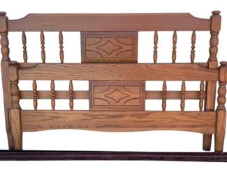 5327 - Vintage Full Size Bed Frame w/ Metal Rails (Description): 56 x 39 x 76