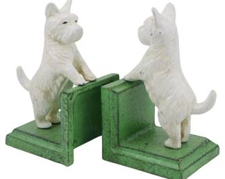 571 - Pair Cast Iron Dog Bookends 6.5"