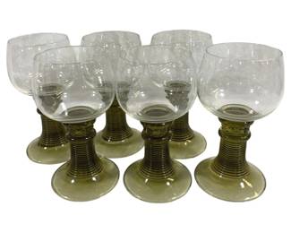 4291 - 6 German Vintage Roemer Wine Glasses