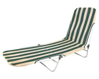 4775 - Vintage Aluminum Sling Chaise Lounge Chair (Description): 34 x 23 x 51