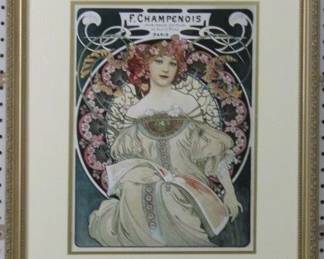 9023 - Champenois by Alphonse Mucha (Description): 19.5 X 23.5